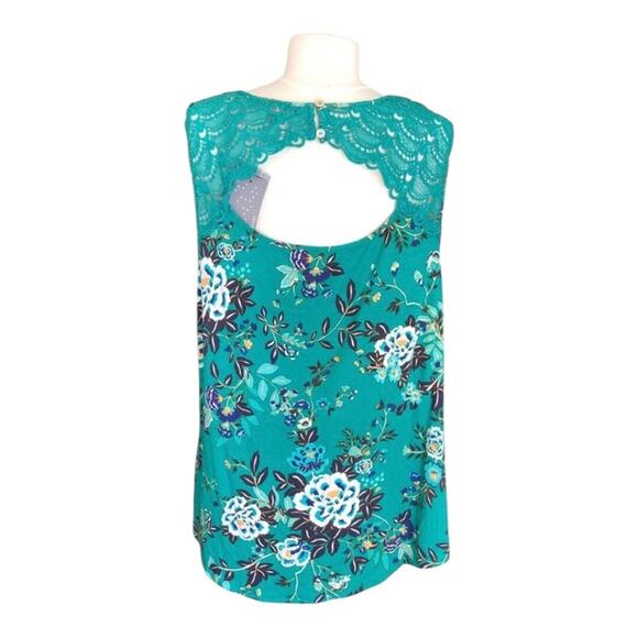 Daniel Rainn NWT Woman’s Fantine Green Floral Floral V Neck Crochet Lace Size 2X - Picture 6 of 13